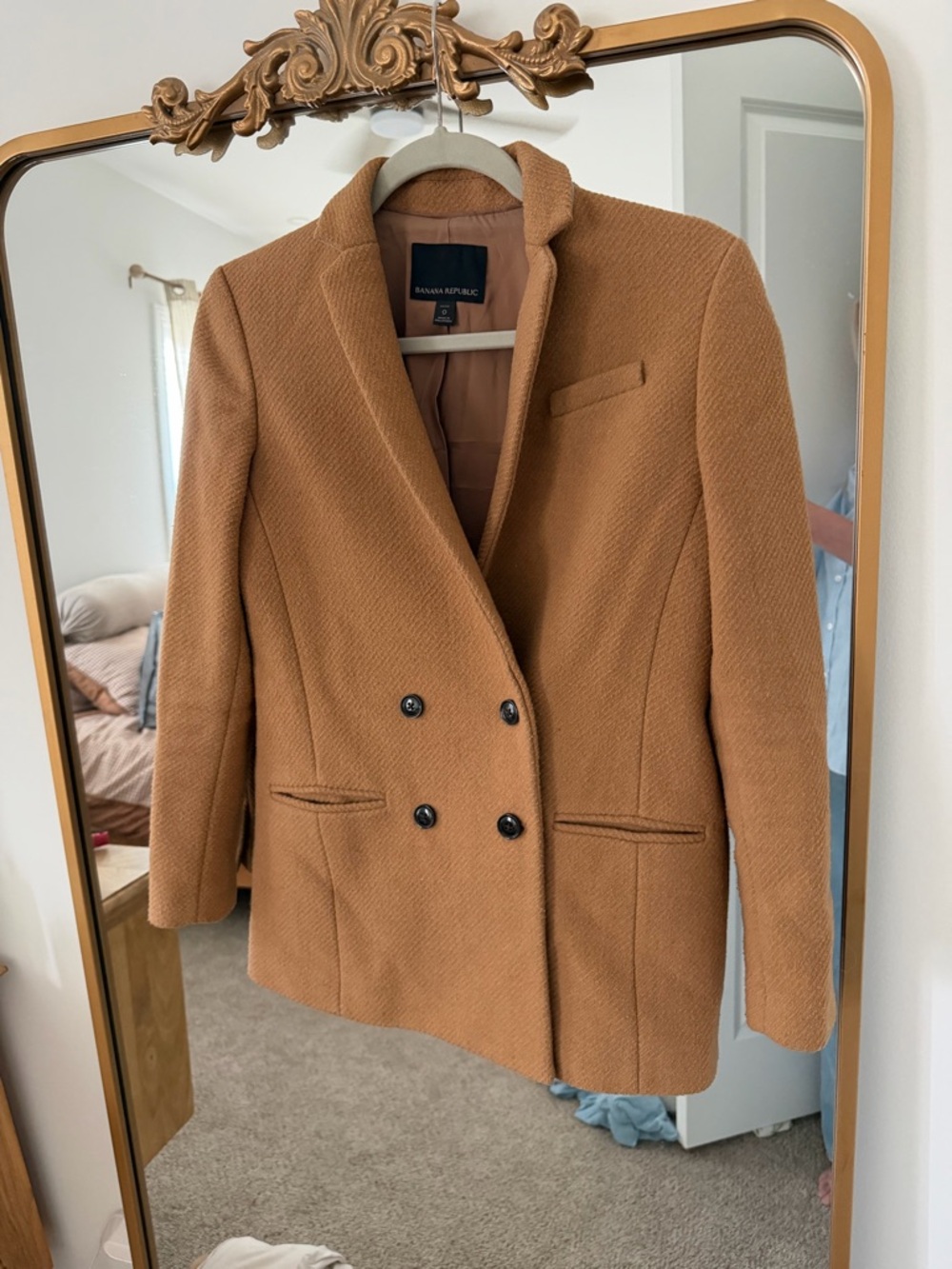 Banana Republic Women's Camel Double-Breasted Blazer Jacket